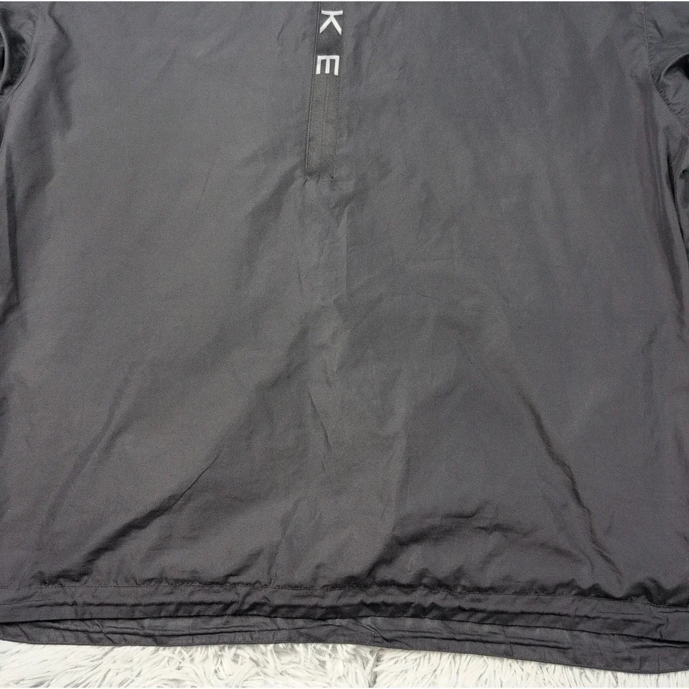 Vintage Nike Jacket Mens XL Black 90's Windbreaker Half Zip Up Pockets Swoosh
